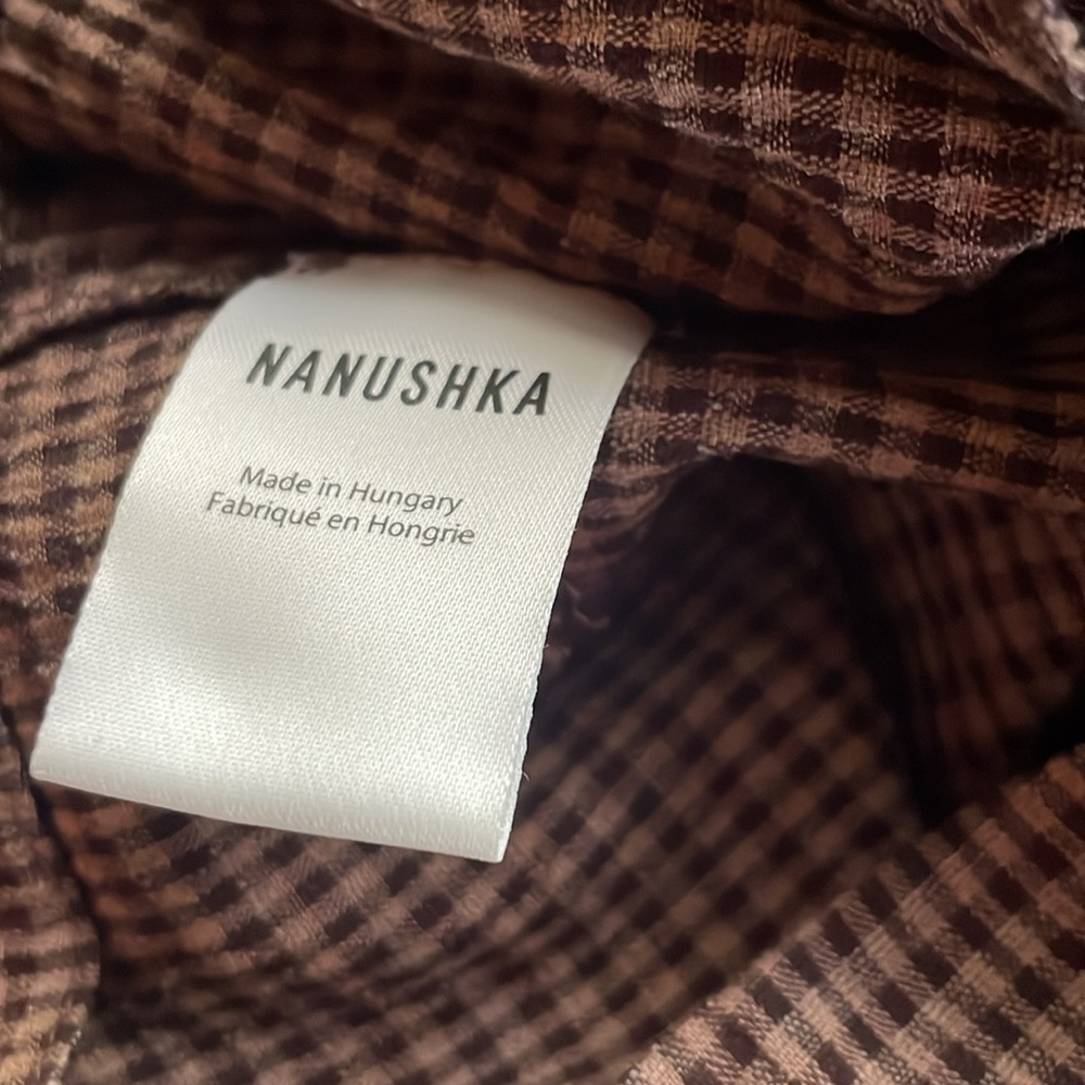 Nanushka High Waisted Check Crop Paperbag Pants - Picture 8 of 9